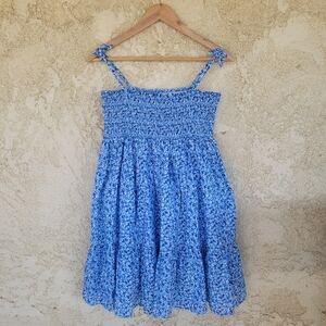 Janie and Jack Blue Floral Smocked Sundress Dress Size 18 NWT